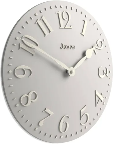 Miniatura 8 de JONES CLOCKS® Betty - Reloj de pared Reloj convexo clásico 12 pulgadas Gris ventisca Elegancia elegante perfecto para la cocina, sala