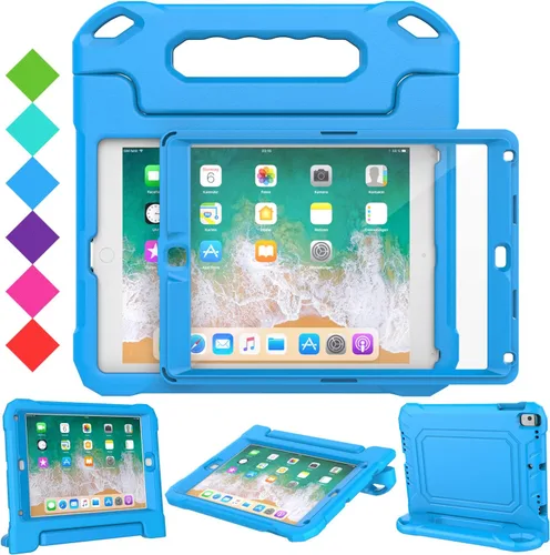 Miniatura 16 de SUPLIK Funda para niños para iPad de 5ª/6ª generación (9.7 pulgadas, 2017/2018), iPad Air 1 y Air 2 y Pro 9.7 Funda con protector de pantalla, Verde
