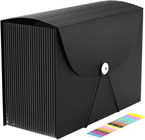 Carpeta de Archivos Expandible de 24 Bolsillos, Organizador de Archivos de Acordeón, Organizador de Documentos Tamaño Carta, Caja de Archivos