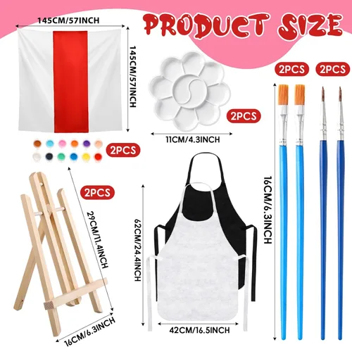 Miniatura 3 de Zhanmai 112 Piezas Kit de Sorber y Pintar para Adultos Noche de Cita Lienzo Predibujado Kit de Pintura para Parejas Pintura en Lienzo Arte