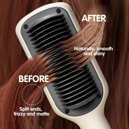Miniatura 7 de Cepillo alisador de pelo, peine alisador de cabello, cepillo alisador de cabello, calentamiento rápido, cepillo alisador de 3 velocidades, alisador