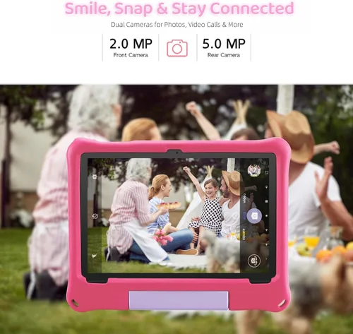 Miniatura 5 de Tabletas Android 15 – Tableta para niños de 10 pulgadas con funda, Octa-Core, 8 GB+64 GB de almacenamiento (expandible a 1 TB), cámara dual, S1-Rojo