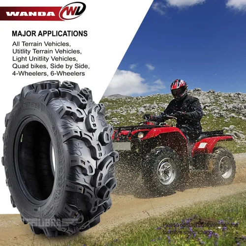 Miniatura 7 de WANDA Juego de 4 neumáticos Premium ATV/UTV 25x8-12 25x8x12 delanteros y traseros Super Lug Mud