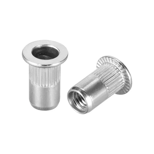 uxcell M5 304 Tuercas de remache de acero inoxidable Inserto de cabeza plana 50 PC