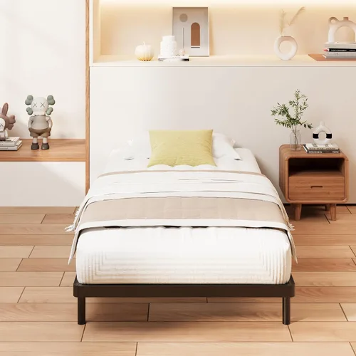 Miniatura 6 de Yicensen - Base de cama de perfil bajo con somier metálico de 1,6 pulgadas, resistente para cama individual, base de colchón robusta, fácil montaje