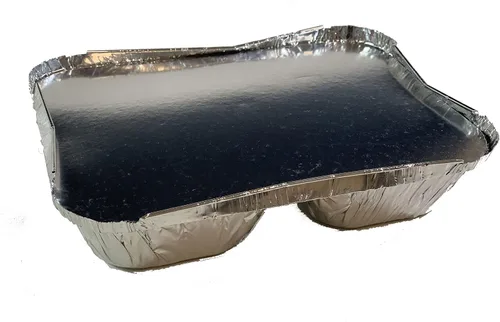 Miniatura 4 de Bandeja desechable de papel de aluminio con tapas de cartón (paquete de 20 juegos) - Bandeja de papel de aluminio de 3 compartimentos
