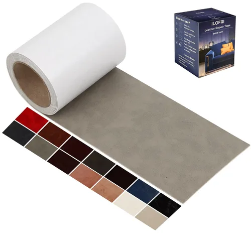 ILOFRI Cinta de parche de reparación de cuero liso de 3 x 60 pulgadas para asiento de automóvil, kit de parches de reparación de cuero y vinilo para