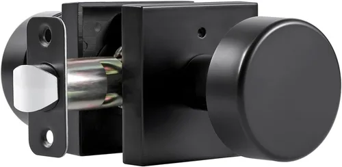 Miniatura 14 de coolnews Pomos dorados para puerta interior, pomo de puerta de privacidad con cerradura, manija de puerta cuadrada resistente moderna para Oro