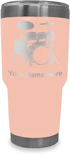 Miniatura 8 de LaserGram Vaso aislado al vacío de 20 onzas, juego de batería, grabado personalizado incluido (negro)