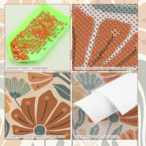 Miniatura 3 de Yeaqee Juego de 4 piezas de arte de diamantes, pintura de bricolaje para adultos, decoración estética de diamantes, decoración de habitación, lindas