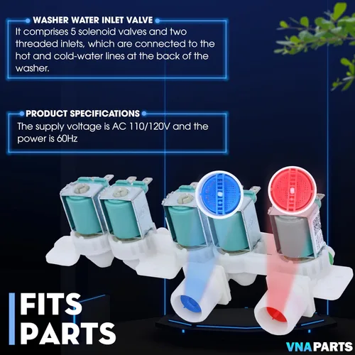 Miniatura 2 de Válvula de entrada de agua para lavadora reemplaza DC97-15459G para Samsung WA456DRHDSU AA WA456DRHDWR AA WA45K7600AW A2 WA45K7600AW AA WA48J7770AP