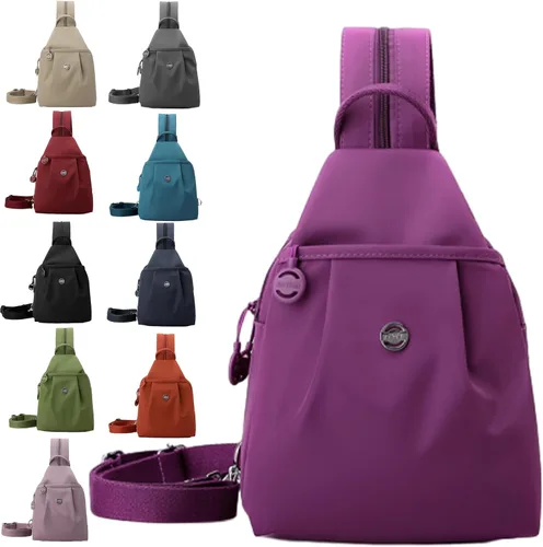 Miniatura 13 de Bolsa impermeable de 2 vías, bolsa de hombro convertible Oxford de gran capacidad, bolsa cruzada para mujer, mochila de viaje, Negro -, Mediana