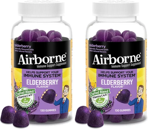 Miniatura 11 de Airborne - Gomitas de saúco + zinc y vitamina C para adultos, suplemento para fortalecer el sistema inmunológico con vitaminas D y zinc