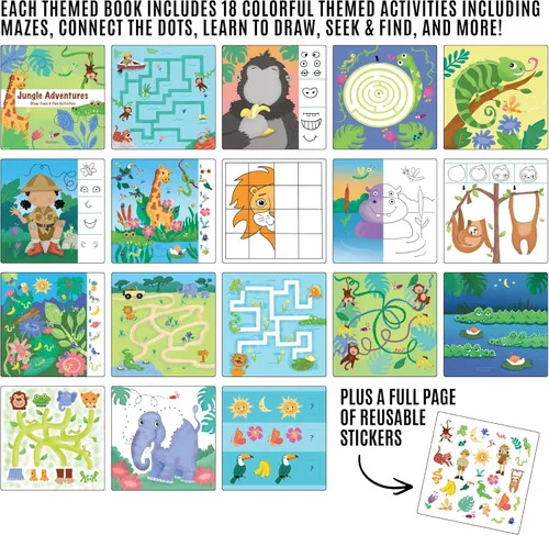 Miniatura 5 de Libro de Actividad Educativa de Viaje para Niños Totebook con Marcadores Lavables - Actividades de Auto y Avión, Juguetes Educativos para Niños