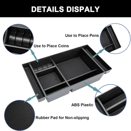 Miniatura 6 de PIMCAR Organizador de consola central para Chevy Silverado 1500/GMC Sierra 1500 2019-2022 y Silverado/Sierra 2500HD/3500HD 2020-2023 Solo asientos