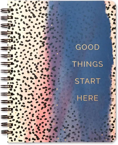 Miniatura 3 de Compendium Cuaderno de espiral – Good Things Start Here — Un cuaderno de diseño en espiral con 192 páginas rayadas, rayas universitarias, 7.0 Good