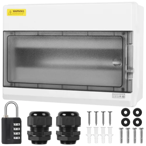 Miniatura 10 de Caja de Protección de Distribución Impermeable, Caja Eléctrica de Disyuntores de Plástico ABS y Cubierta Transparente IP65, para Disyuntor de Pared