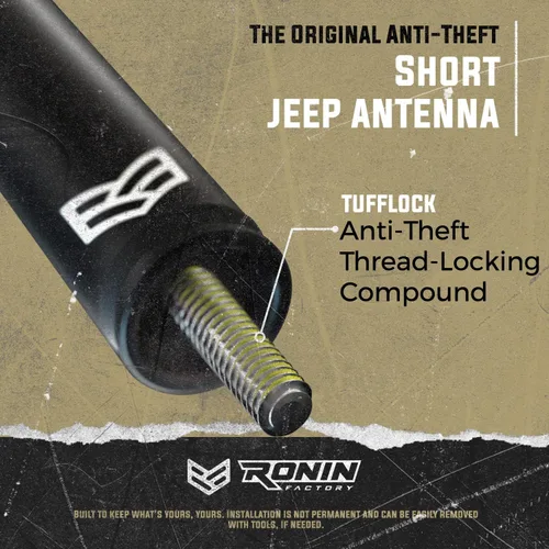 Miniatura 4 de Ronin Factory - Antena corta para Jeep Wrangler Rubicon Gladiator Sahara Sport 4xe JK JL 2007-2023, accesorios Jeep Wrangler, accesorios Jeep