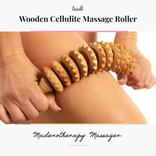 Miniatura 2 de Tuuli Accesorios - Rodillo de masaje de madera Flexi, rodillo corporal multifuncional para celulitis, tensión muscular y apoyo a la salud