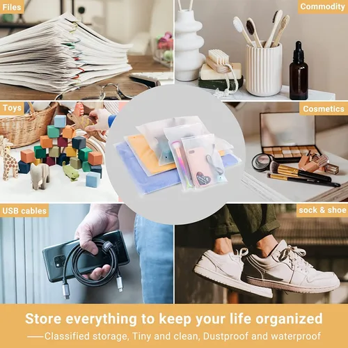Miniatura 4 de Bolsas transparentes con cierre resellables para ropa, 3 mil de grosor, 9 x 12 pulgadas, sobres de plástico grandes de viaje para ropa, 100 bolsas