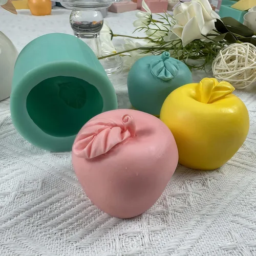Miniatura 6 de GreatMold - Moldes de silicona para velas de manzana 3D, molde de yeso perfumado de grado alimenticio (manzana 3D)
