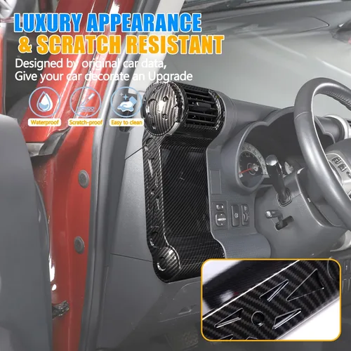 Miniatura 4 de Panel decorativo de marco de salida de aire lateral de tablero de automóvil ABS para Toyota FJ Cruiser (XJ10) 2007-2022, kit de ventilación de aire