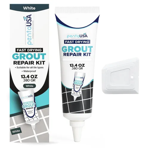 Miniatura 13 de PentaUSA Lechada para Azulejos - Reparaciones de Relleno de Lechada Grande, Kit de Reparación de Lechada de Secado Rápido, Fórmula Inodora - Incluye