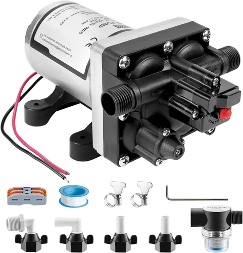 Miniatura 7 de WASSERMANN Bombas de agua RV 115V AC Bomba de presión con interruptor de presión, bomba de agua autocebante 4.0GPM 45PSI, bomba de agua dulce