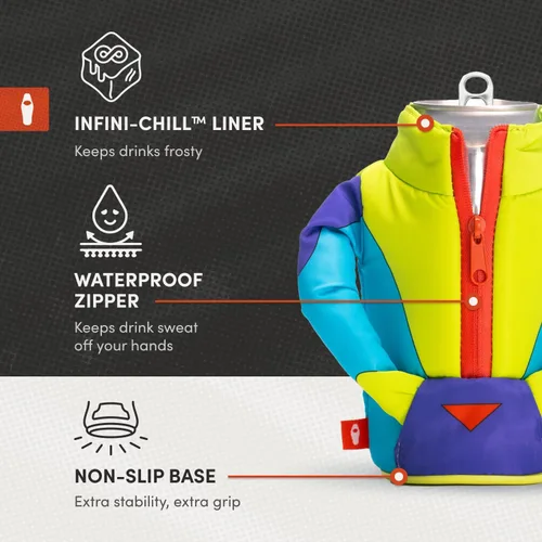 Miniatura 6 de Puffin - Chaqueta de esquí The Miller - Enfriador de botellas y latas altas aislado I Aislante de botellas de cerveza y latas de refrescos, mantiene