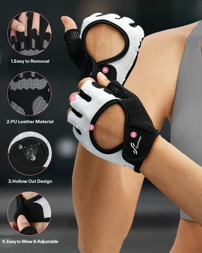 Miniatura 3 de Sportneer Workout Gloves for Men & Women, Full Palm Protection Breathable Exercise Gloves w/Curved Open Back, Lightweight Fitness Gloves for Pull