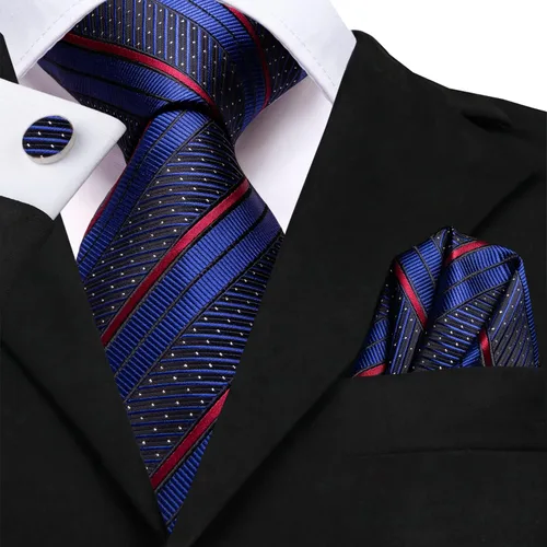 Miniatura 143 de Dubulle Corbata tejida de cachemira para hombre y gemelos de pañuelo para hombre, conjunto de gemelos para boda formal y negocios
