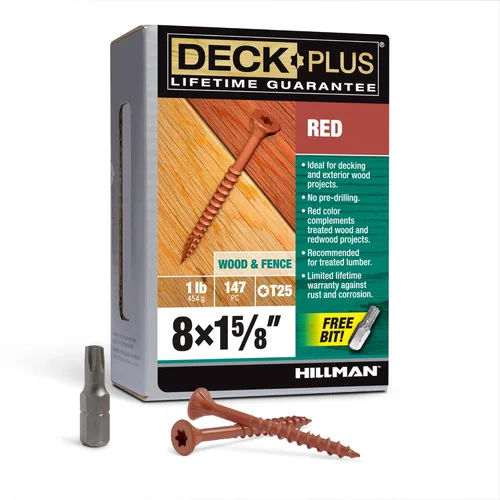 Miniatura 20 de Deck Plus Tornillos para Madera Exterior y Cercas con Revestimiento Epoxi de 2-1/2 Pulgadas #10 x 2-1/2" Torx/Star Drive Incluido Rosca Gruesa, Verde