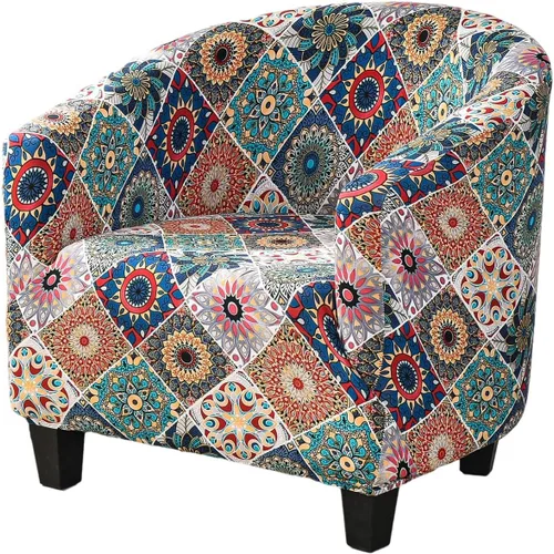 Miniatura 22 de MIFXIN - Funda elástica para silla de bañera de terciopelo de alta elasticidad, cubierta de silla de club, cubierta de sillón de elastano, cubierta