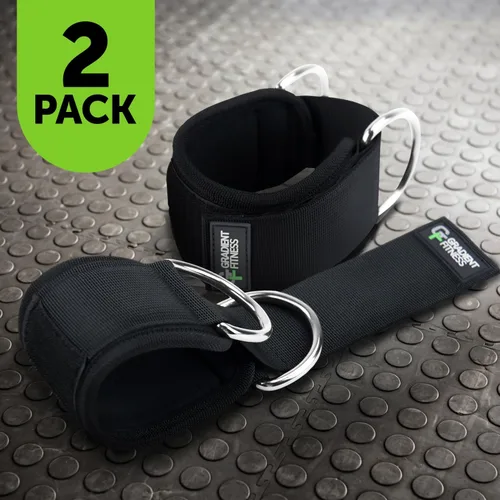 Miniatura 4 de Gradient Fitness Correas de tobillo (paquete de 2) Correa de tobillo para máquina de cable, bandas de tobillo para entrenamiento, correa