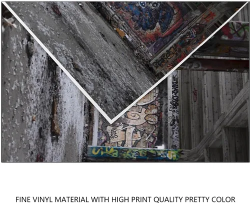 Miniatura 5 de YongFoto Telón de fondo de construcción abandonado de 5 x 3 pies, habitación subterránea desgastada, interior vacío, retro, graffiti, fotografía