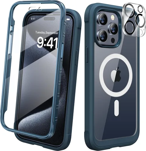 Miniatura 23 de Diaclara - Funda compatible con iPhone 11, carcasa resistente de cuerpo completo con protector de pantalla integrado sensible al tacto y Transparente