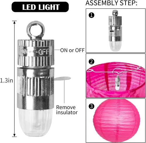 Miniatura 3 de Faroles de papel decorativos, faroles chinos redondos colgantes rosados con luces para compromiso, despedida de soltera, fiesta de cumpleaños, 12