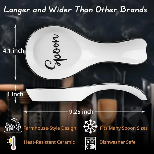 Miniatura 3 de DAYYET - Soporte para cuchara grande de cerámica, soporte para cucharas para encimera de cocina, soporte para espátula, soporte para utensilios