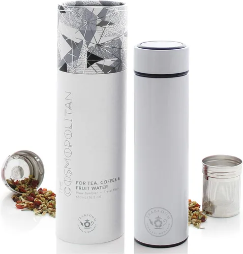 Miniatura 11 de Teabloom - El vaso y termo de viaje ORIGINAL All-Brew El favorito de OPRAH Botella de agua aislada de 16oz/480ml / frasco de té / taza de café