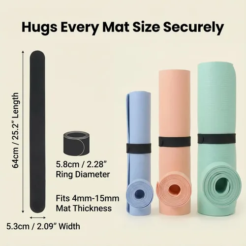Miniatura 7 de Yoga Mat Carrier Strap, Adjustable Thick Straps Sling for Carrying Large Mats, Stretching Band Banda Slap Negro