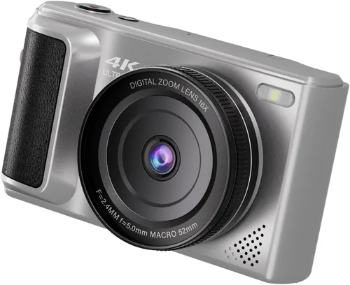 Miniatura 8 de ARNSSIEN Cámara digital 4K con pantalla abatible de 180° de 2.8 pulgadas, cámara fotográfica, diseño fácil de transportar tarjeta de 64 GB