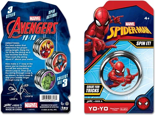 Miniatura 5 de JA-RU Marvel Avengers Toys YoYo Toy (2 unidades Spiderman) Juguete para ansiedad de superhéroes Spiderman y Hulk para niños, Yoyo para Spiderman Yoyo