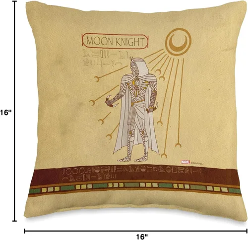 Miniatura 4 de Marvel Moon Knight - Almohada de jeroglíficos egipcios, 16 x 16 pulgadas, multicolor