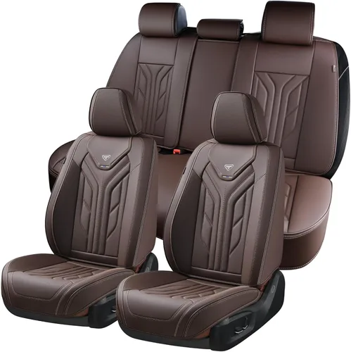 Miniatura 35 de Coverado Fundas de Asiento Delantero para Automóvil, 2 Piezas Fundas de Asiento de Cuero para Automóviles, Protector de Asiento de Automóvil Solo
