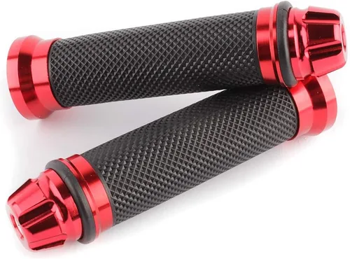 Miniatura 5 de Motorcycle 7/8" CNC Hand Grips Aluminum Rubber Gel Handlebar for Sport Bike(Red)