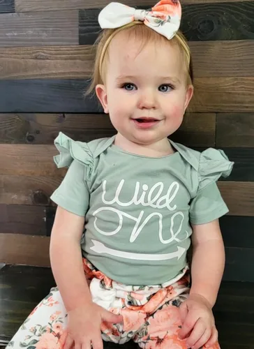 Miniatura 96 de fioukiay Conjunto de ropa de verano para bebés y niñas recién nacidas prematuros, mameluco, pantalones, diadema, conjunto de ropa para el verano
