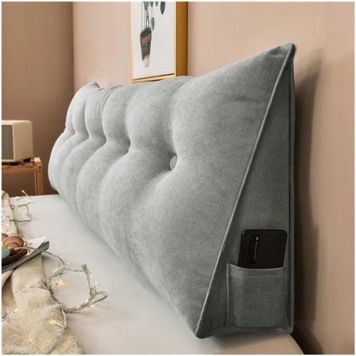 Miniatura 16 de Almohada triangular para cabecero de lectura, cojín de cuña, almohada grande para cama / almohada de lectura para sentarse en reposo en cama, Marrón