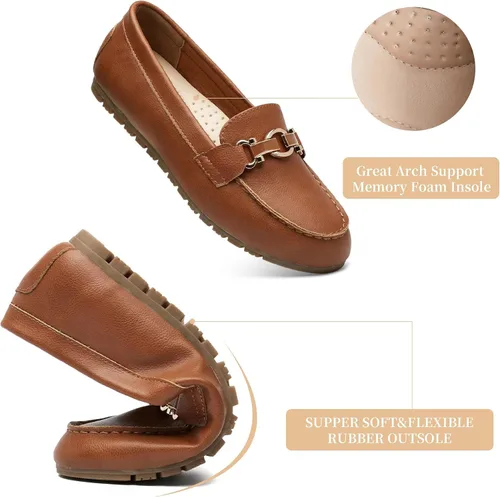 Miniatura 3 de VERDASCO Womens Loafers Flats Shoes Moccasin Penny Loafers Slip On Work Shoes Casual Comfort Ladies Walking Shoes