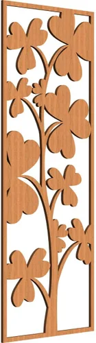 Miniatura 64 de 9 3/8 pulgadas de ancho x 24 3/8 pulgadas de alto x 1/4 pulgadas de alto, Bradford Paneles de pared decorativos de madera de calado, roble rojo rojo