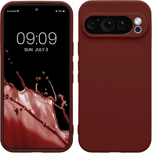Miniatura 252 de kwmobile Funda compatible con Google Pixel 9 Pro - Funda protectora delgada de TPU para teléfono - Acabado mate suave - Negro mate